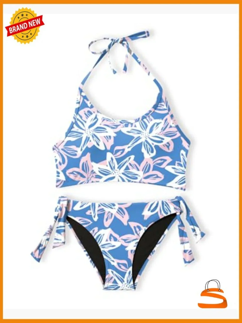 Medium Halter Bikini Set with Removable Padding, UPF 50+ Swimwear